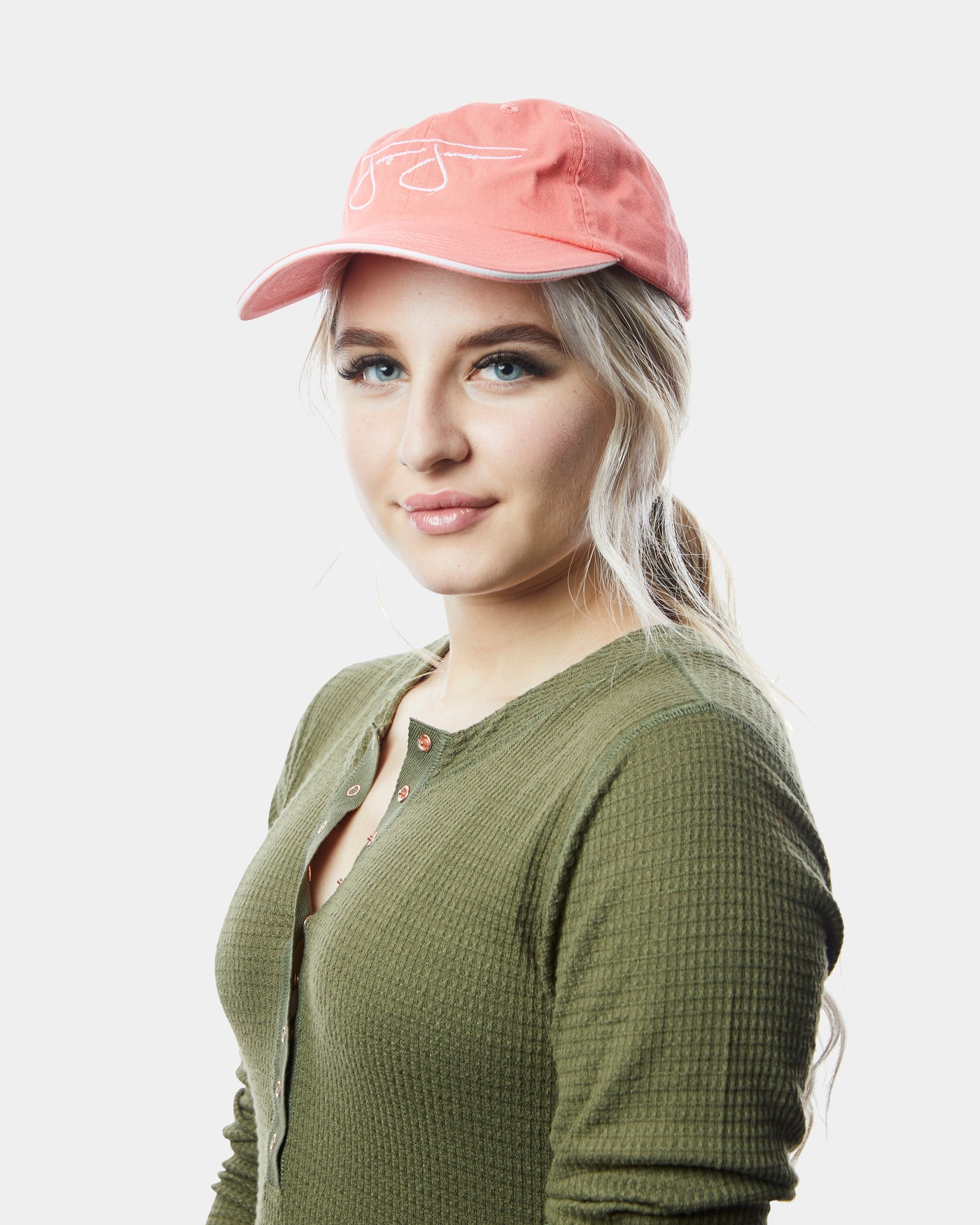 Infinity Brands Women's Coral Cotton Baseball Cap in the Hats