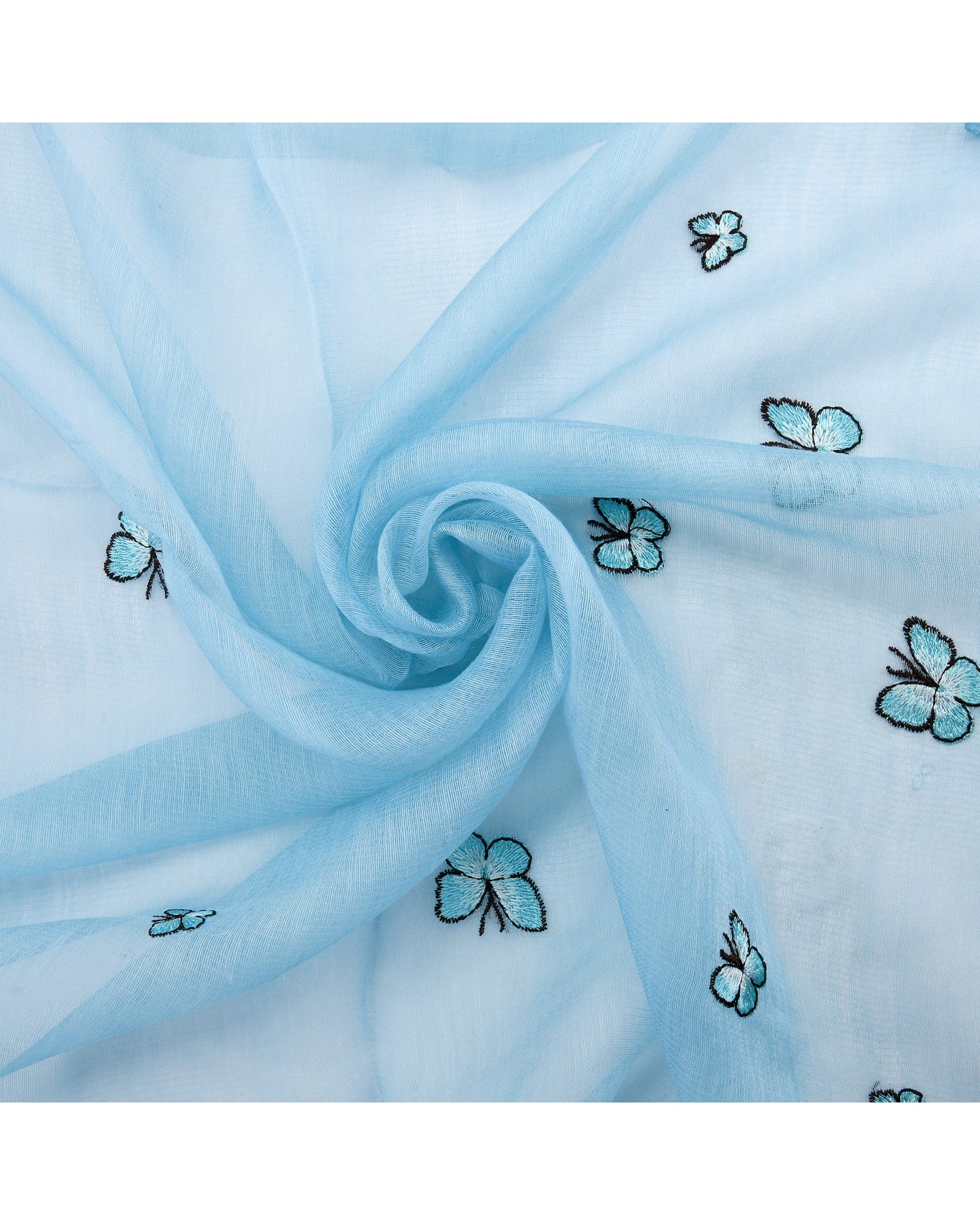 Butterfly Long Scarf - Lightweight - Blue Butterfly light weight long scarf Joey James, The Label   
