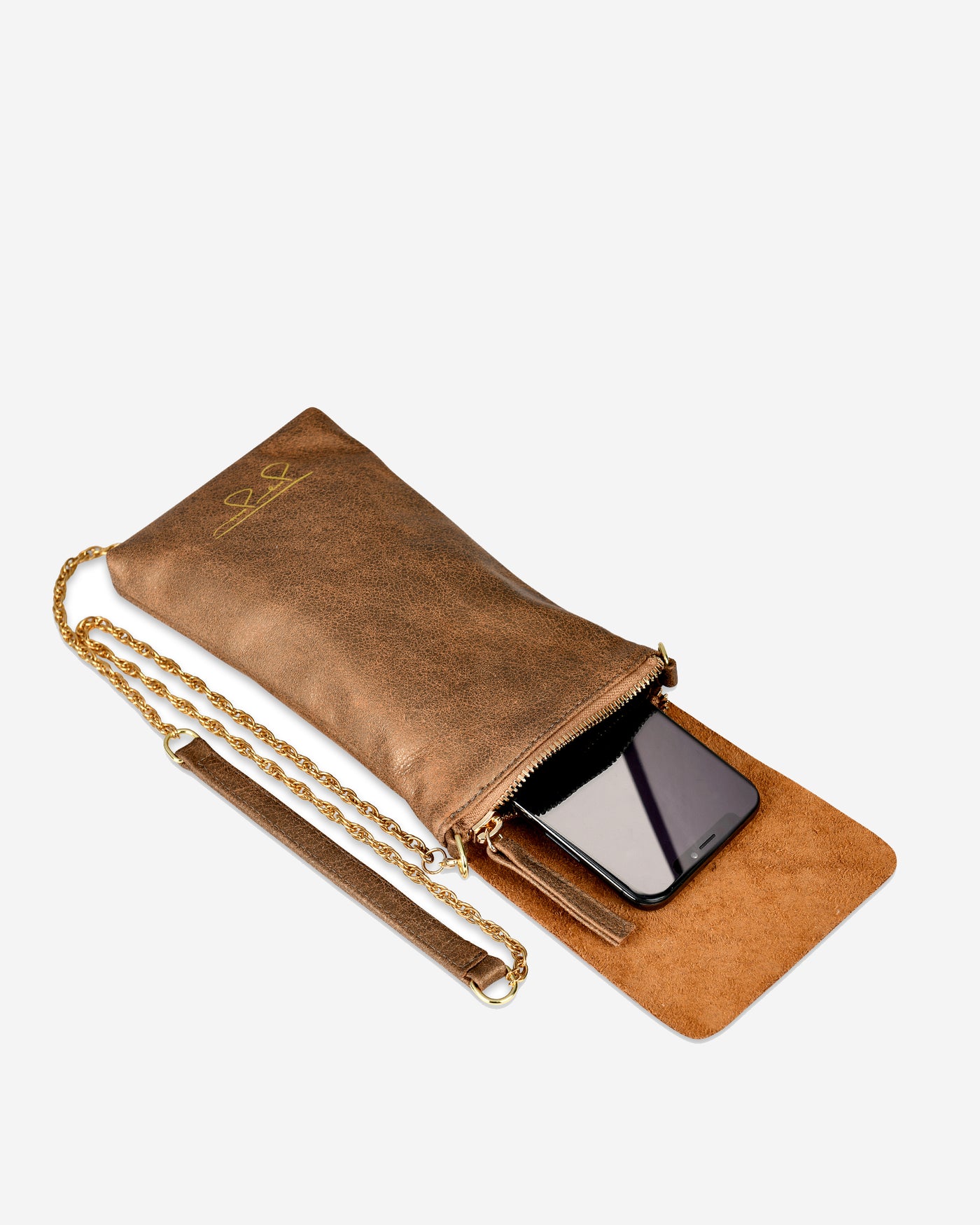 Alex Phone Bag - Gold Phone Bag Joey James, The Label   