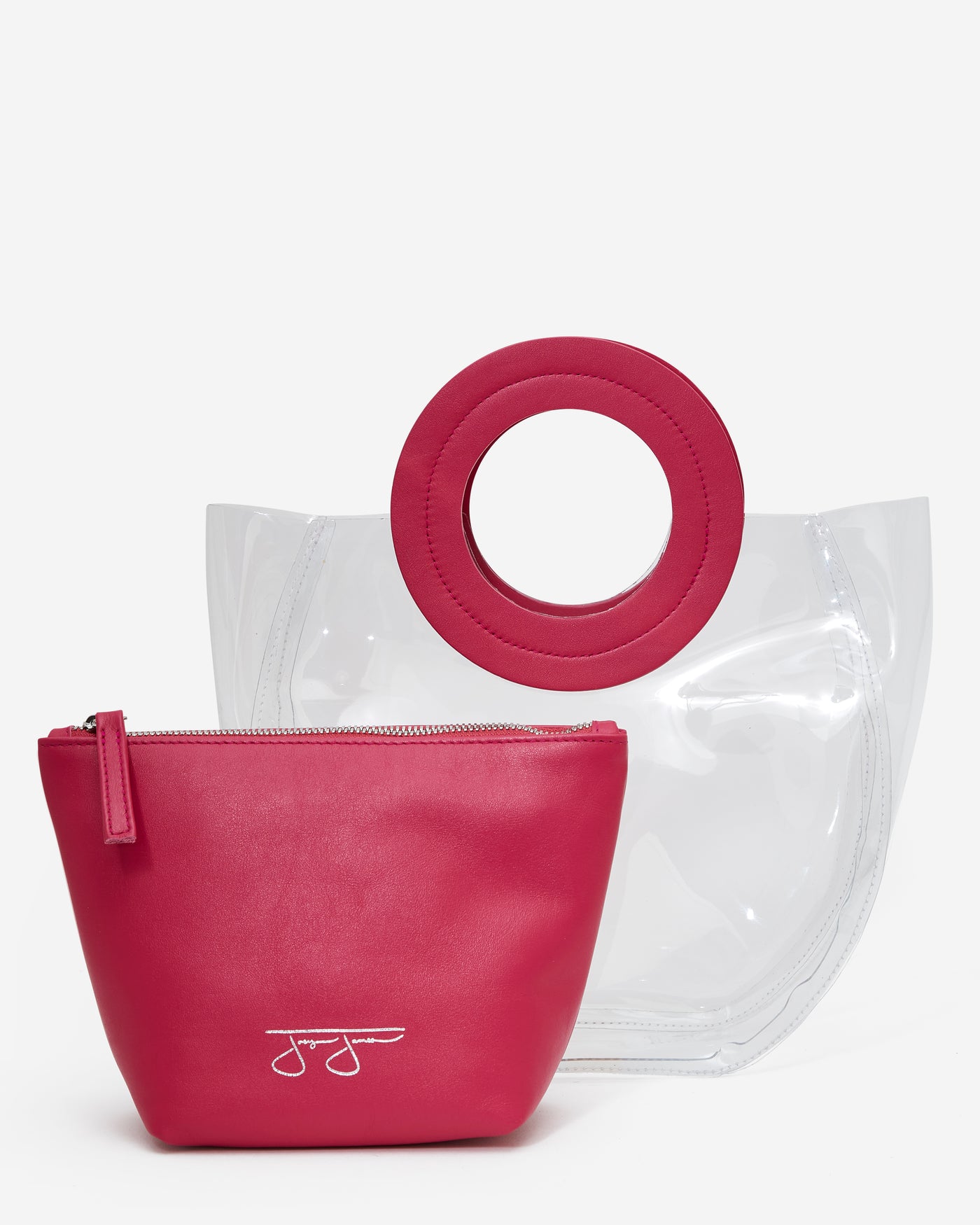 Lacey Bag - Raspberry Lacey Clear Bag Joey James, The Label   