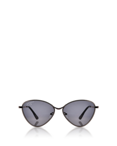 Textured Metal Cat Eye Sunglasses - Gunmetal Frame with Smoke Lens Sunglasses Joey James, The Label   