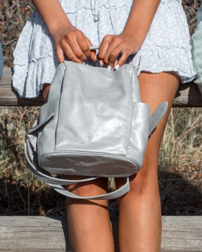 Mila Mini Backpack - Silver Backpack Joey James, The Label   